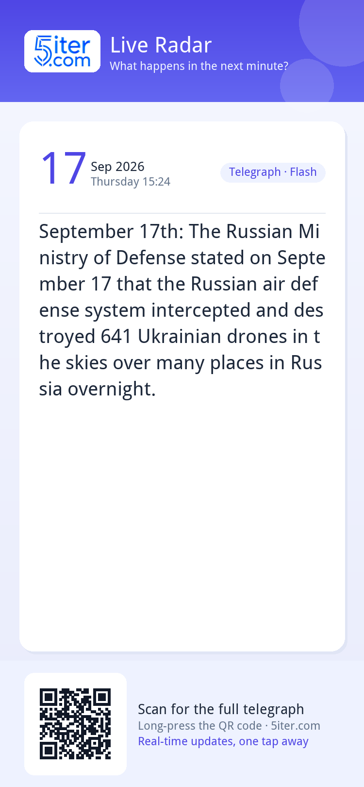 September 17th: The Russian Ministry of Defense stated on Se