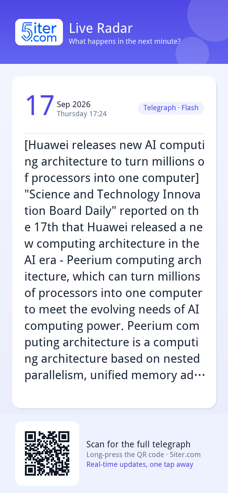 [Huawei releases new AI computing architecture to turn milli
