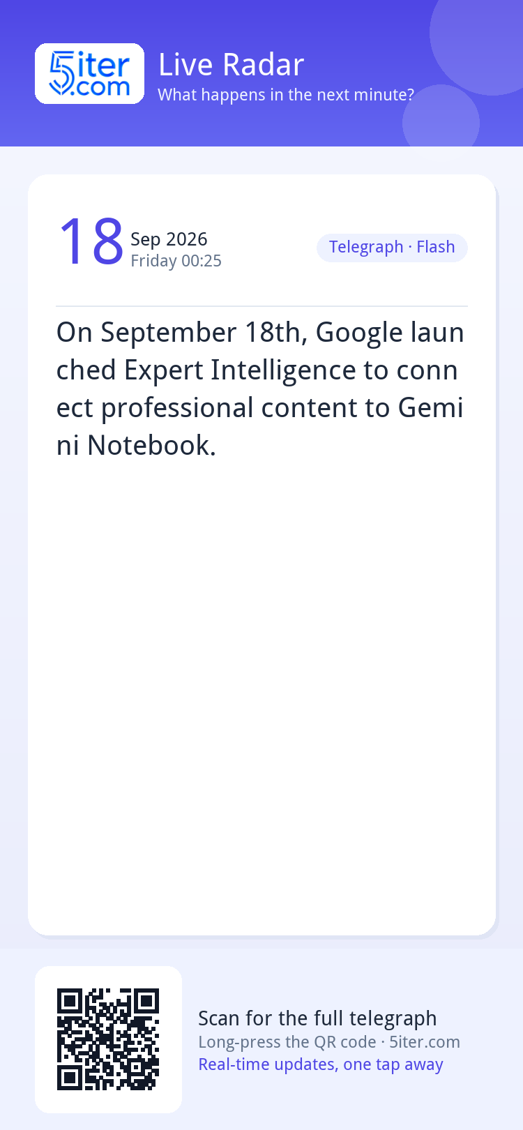 On September 18th, Google launched Expert Intelligence to co
