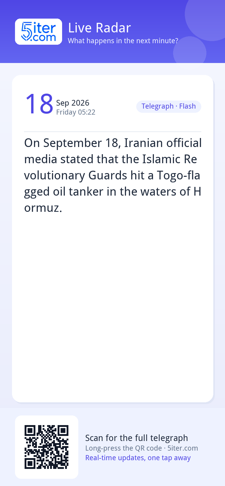 On September 18, Iranian official media stated that the Isla