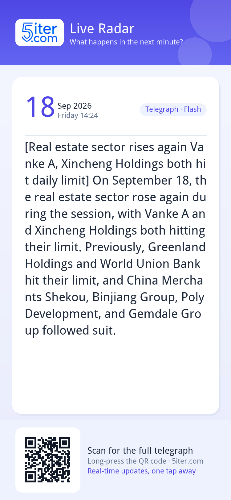 [Real estate sector rises again Vanke A, Xincheng Holdings b