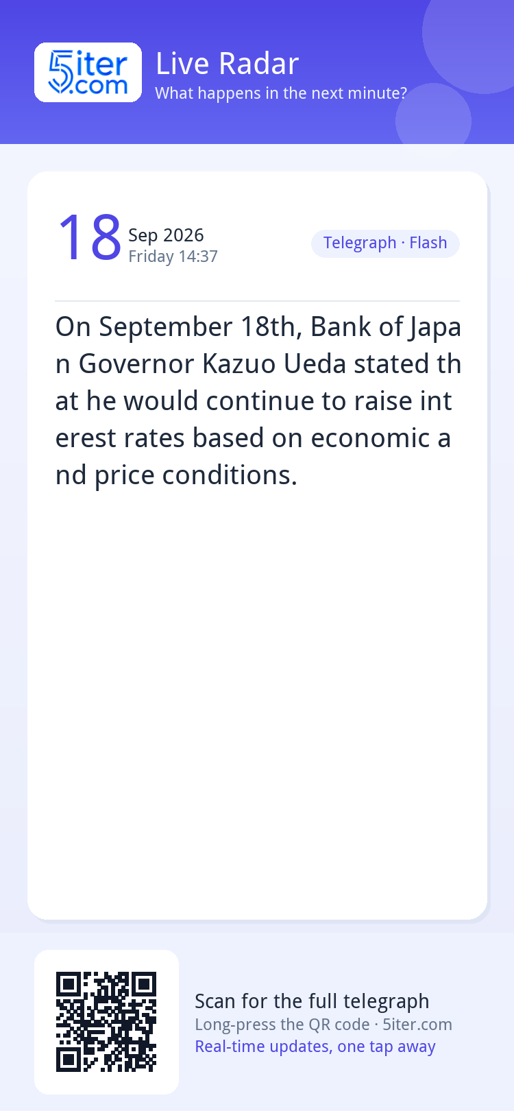 On September 18th, Bank of Japan Governor Kazuo Ueda stated 
