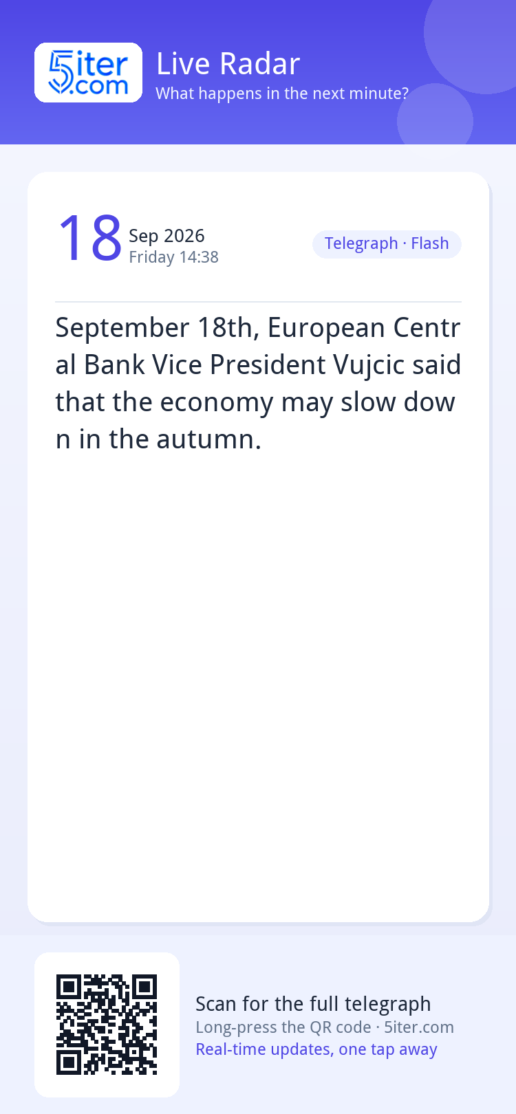 September 18th, European Central Bank Vice President Vujcic 