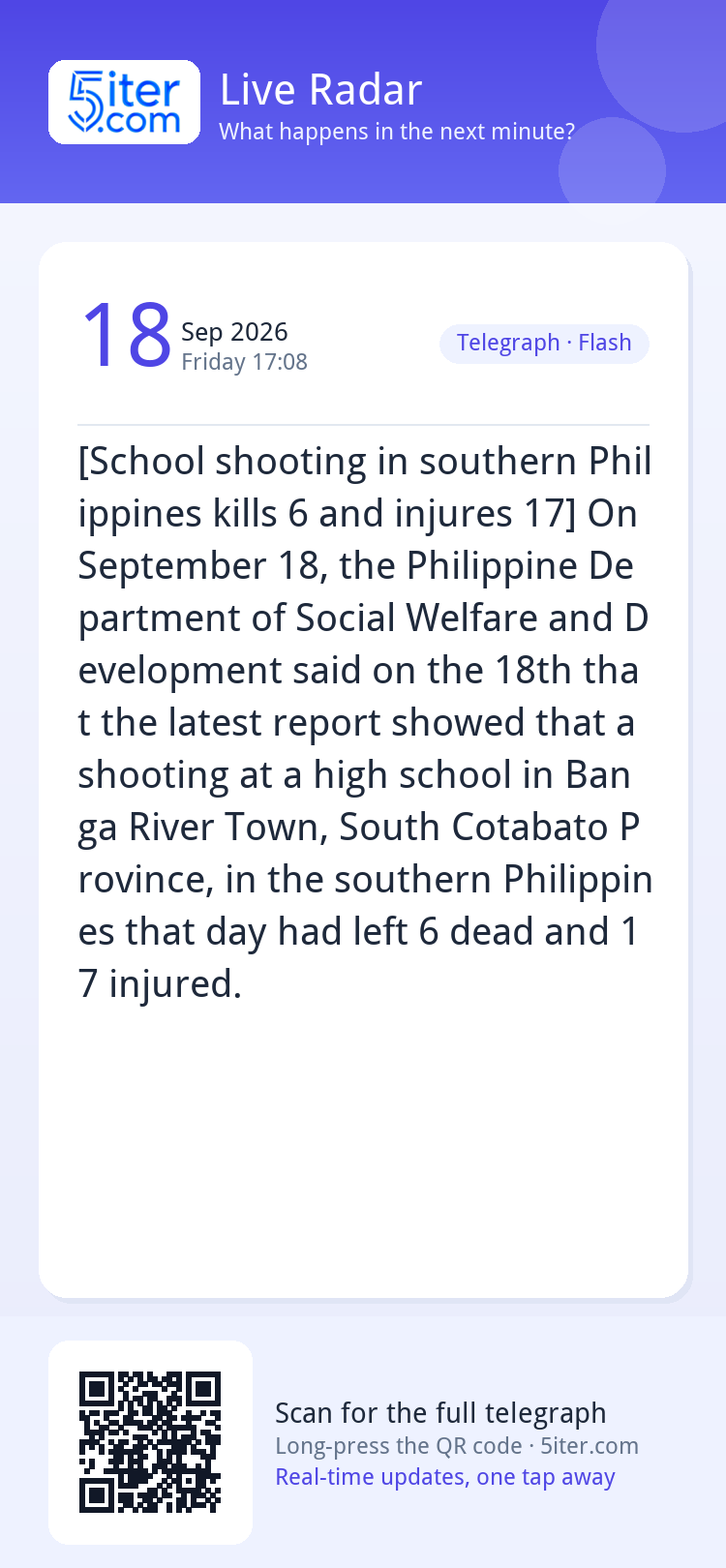 [School shooting in southern Philippines kills 6 and injures