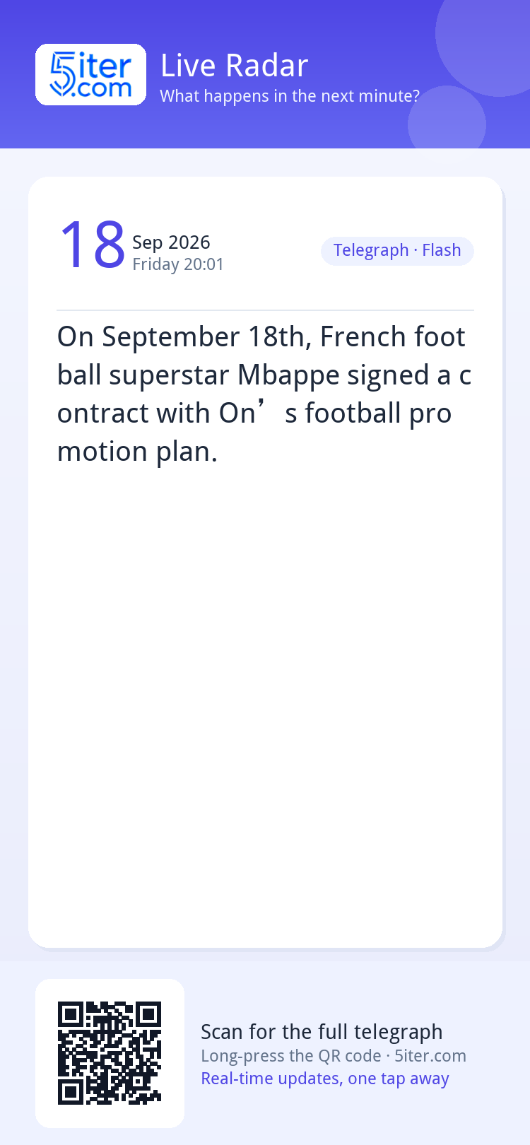 On September 18th, French football superstar Mbappe signed a