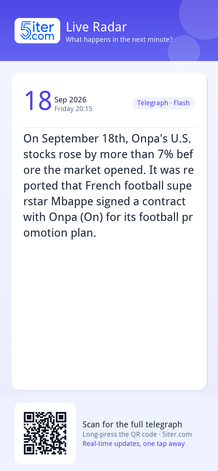 On September 18th, Onpa's U.S. stocks rose by more than 7% b