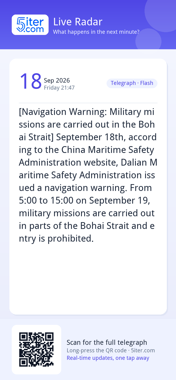 [Navigation Warning: Military missions are carried out in th