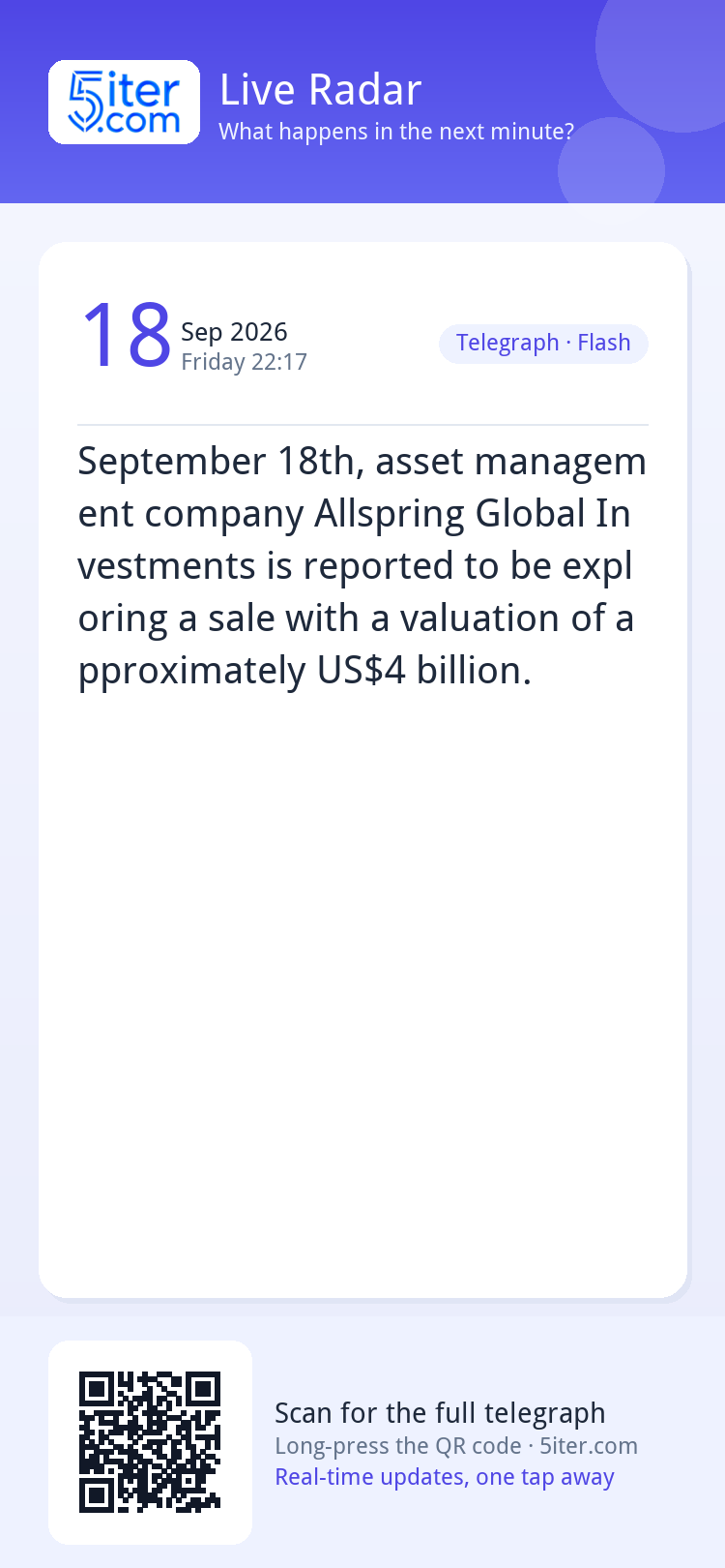 September 18th, asset management company Allspring Global In