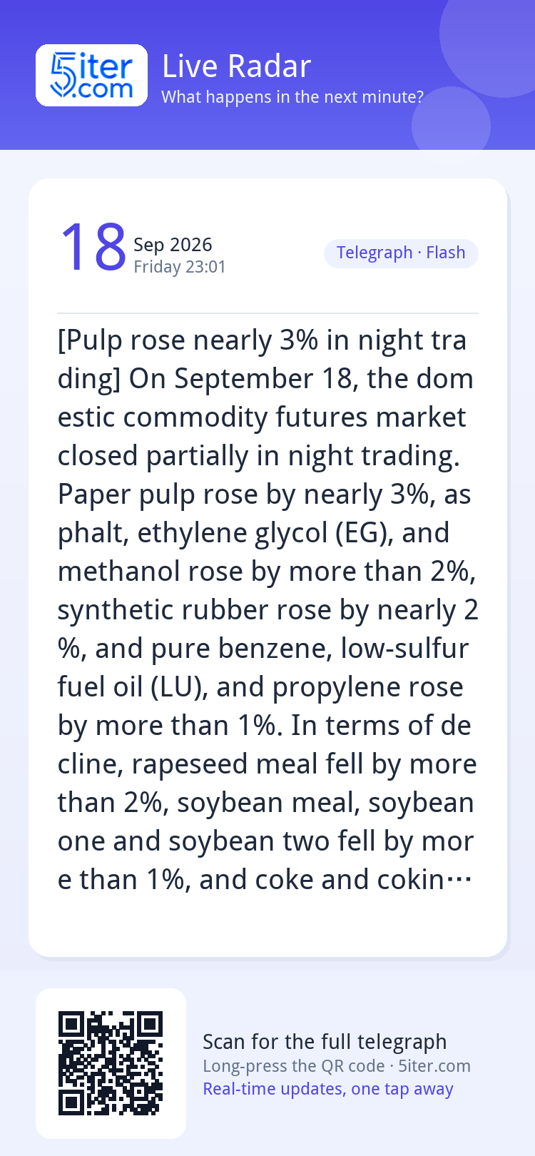 [Pulp rose nearly 3% in night trading] On September 18, the 