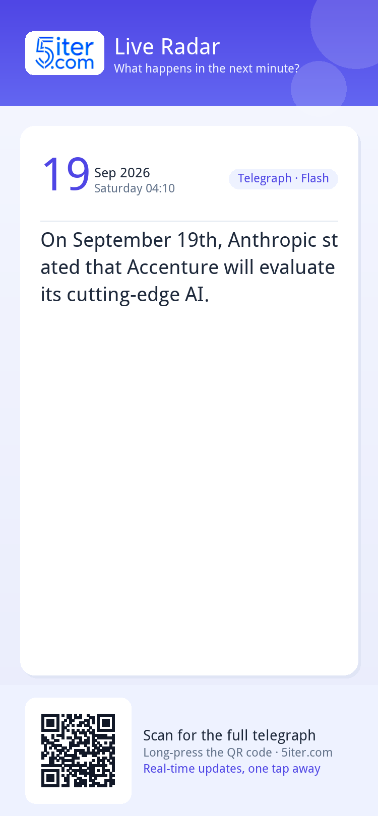 On September 19th, Anthropic stated that Accenture will eval
