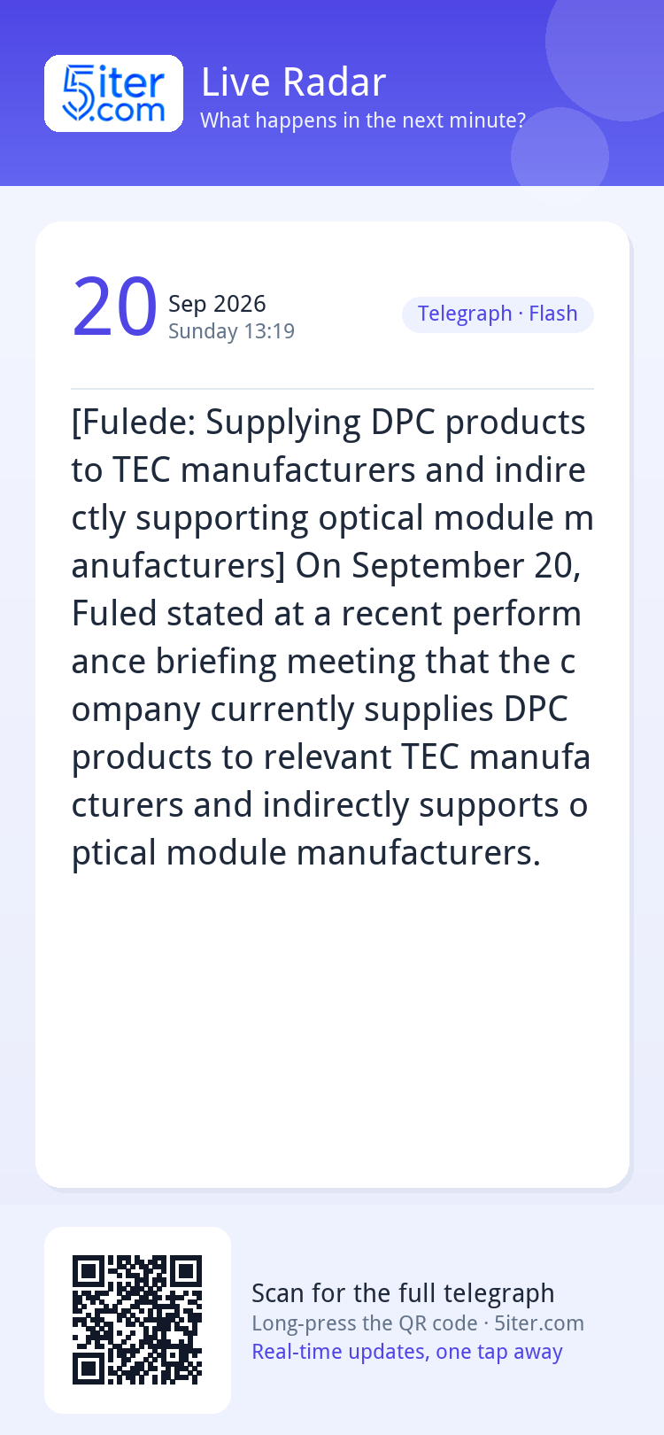 [Fulede: Supplying DPC products to TEC manufacturers and ind