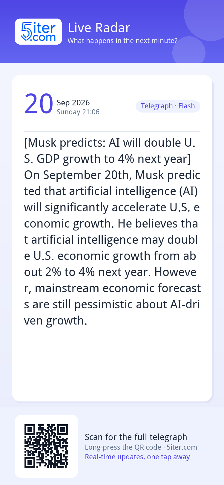 [Musk predicts: AI will double U.S. GDP growth to 4% next ye