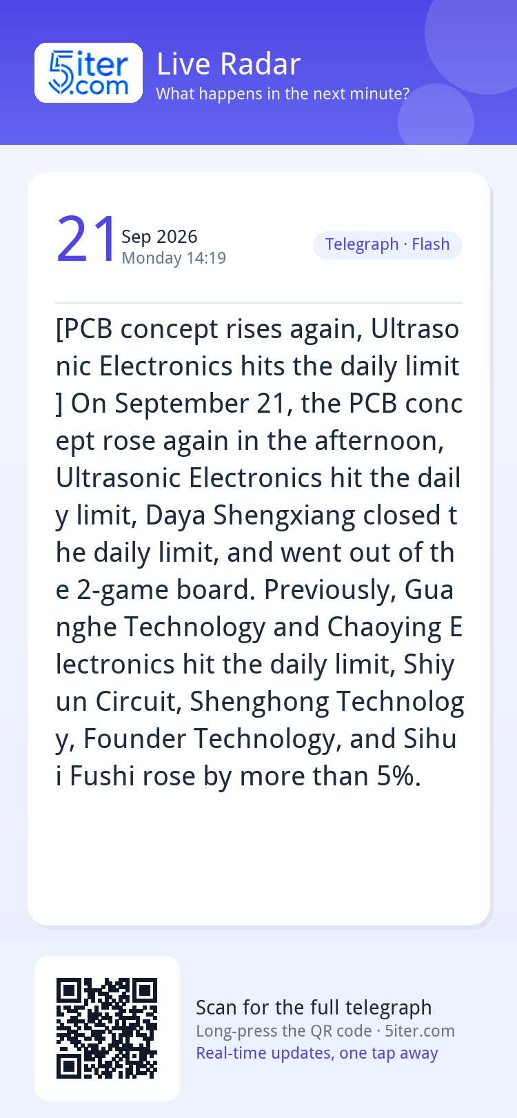 [PCB concept rises again, Ultrasonic Electronics hits the da