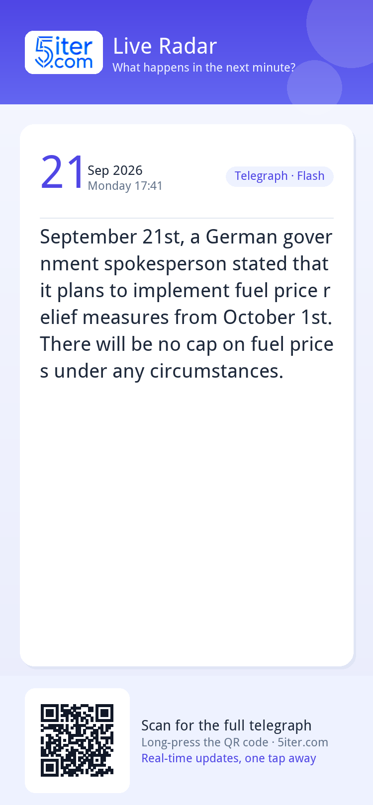 September 21st, a German government spokesperson stated that