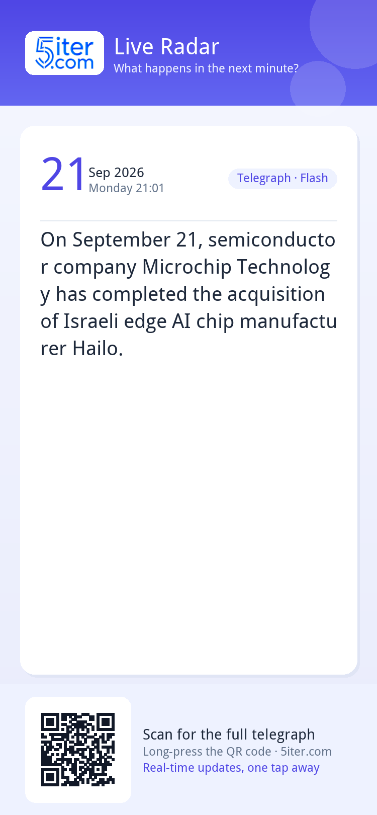 On September 21, semiconductor company Microchip Technology 