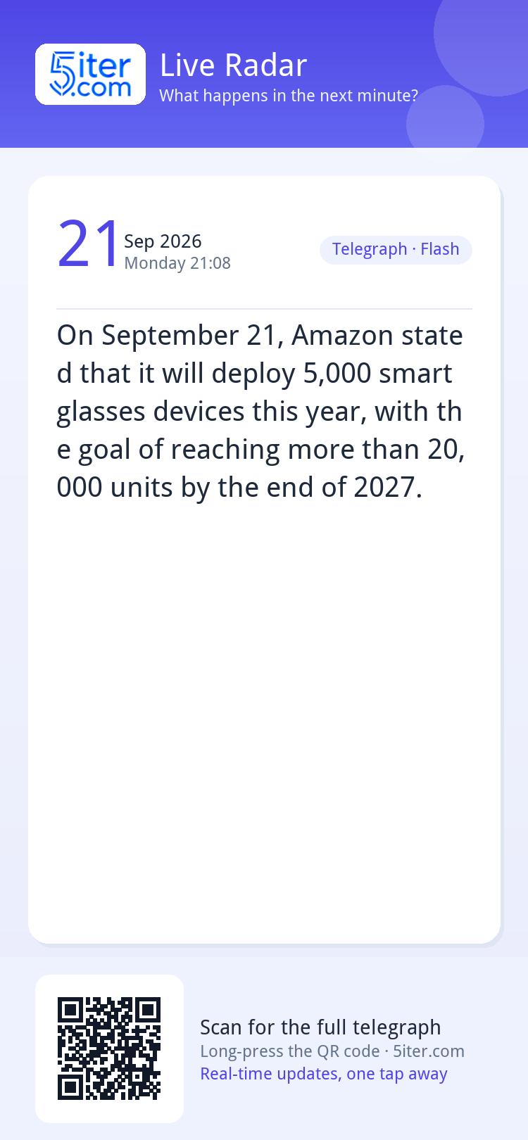 On September 21, Amazon stated that it will deploy 5,000 sma