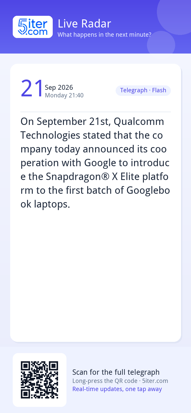 On September 21st, Qualcomm Technologies stated that the com
