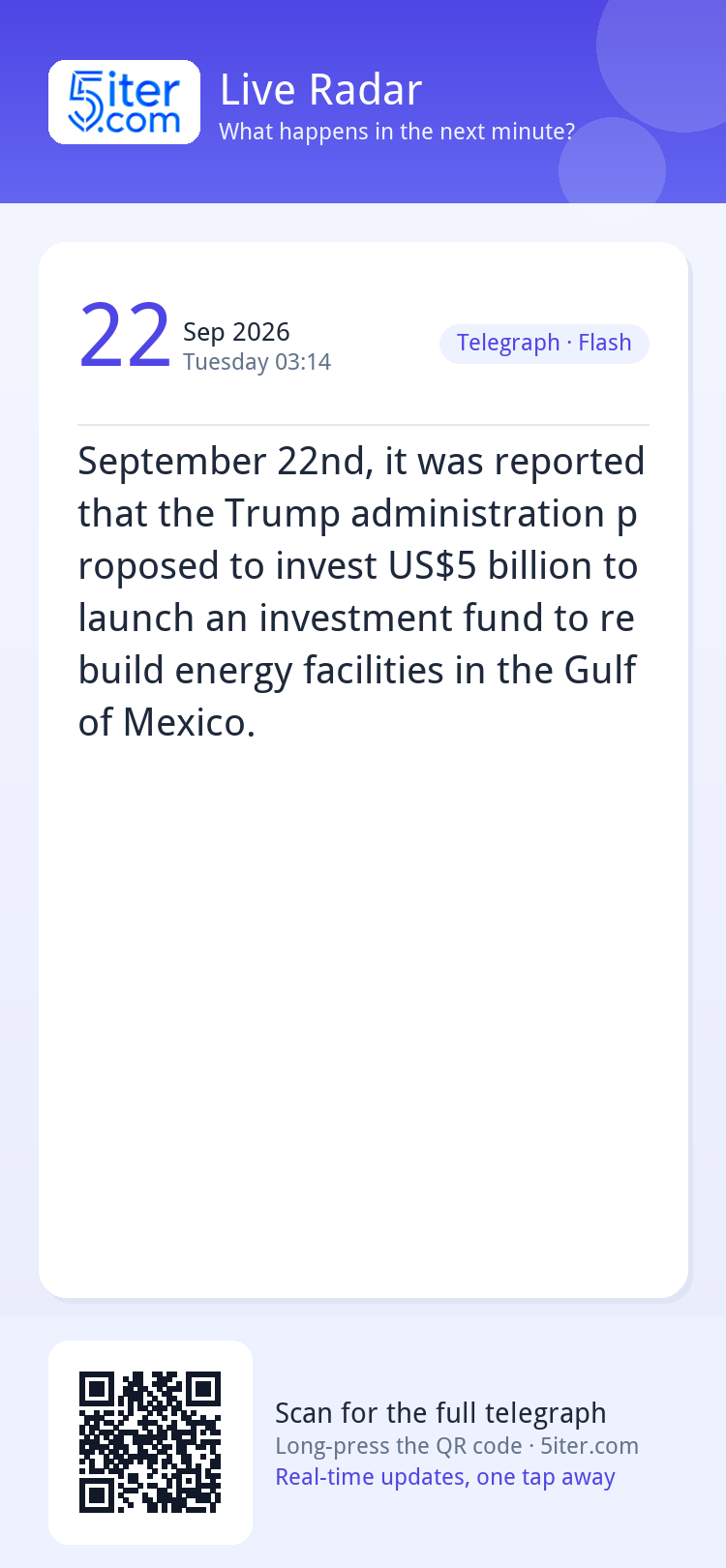 September 22nd, it was reported that the Trump administratio