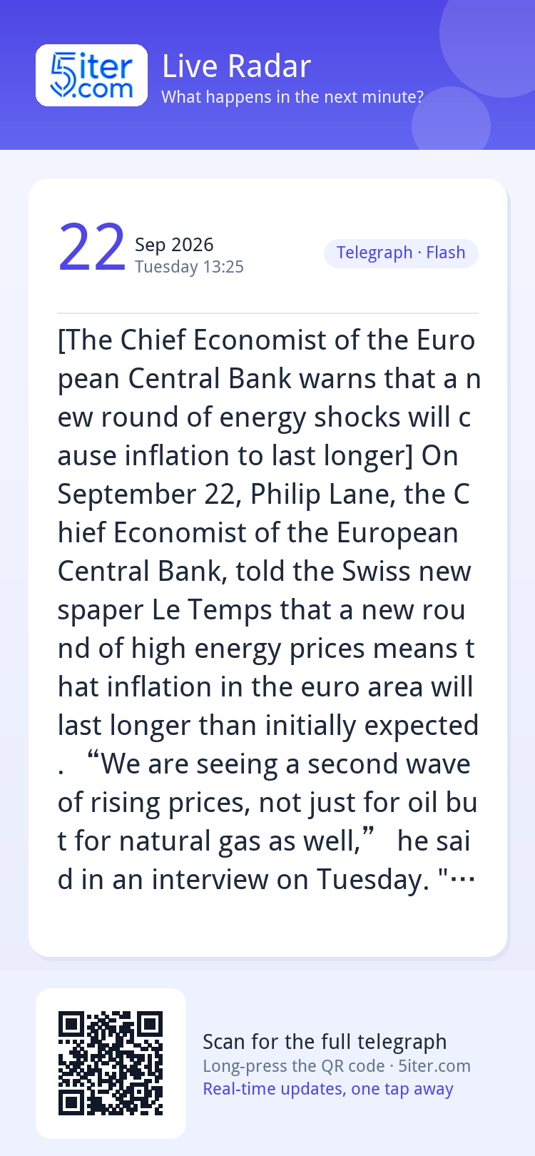 [The Chief Economist of the European Central Bank warns that