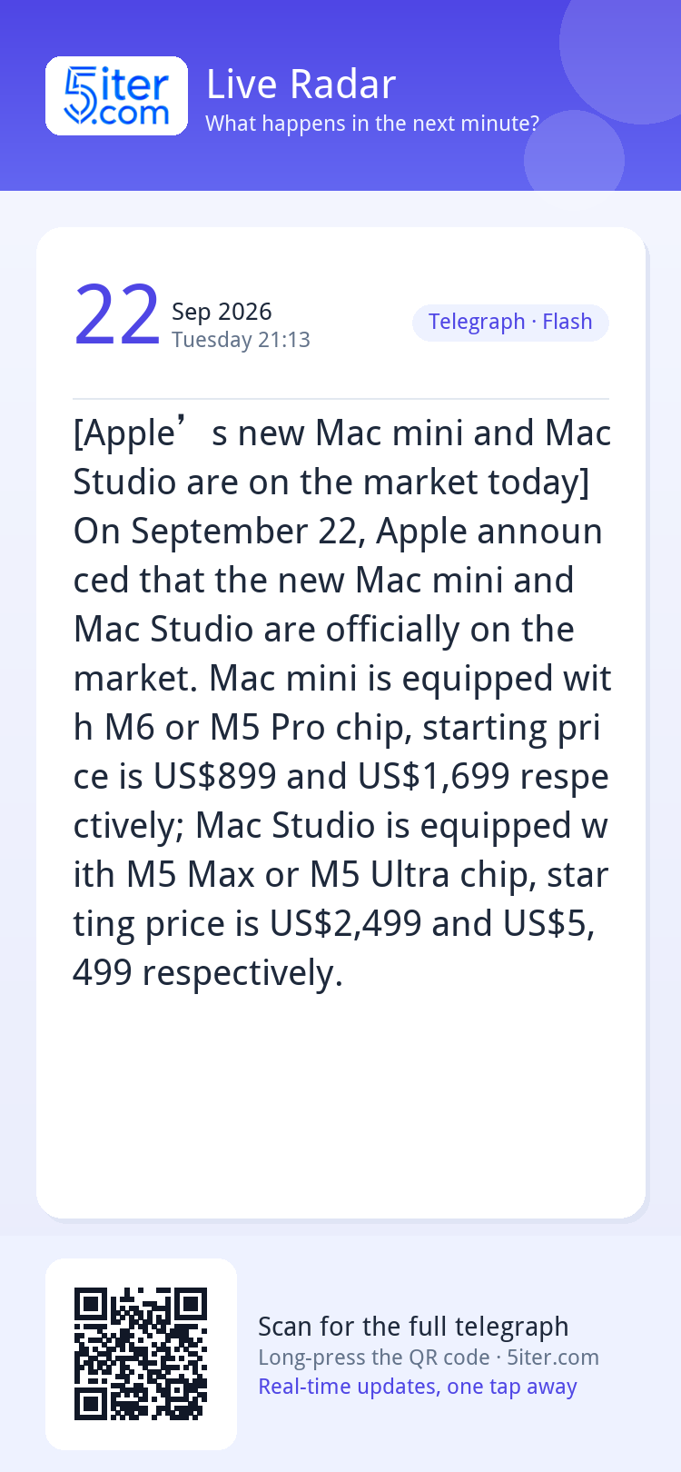 [Apple’s new Mac mini and Mac Studio are on the market today