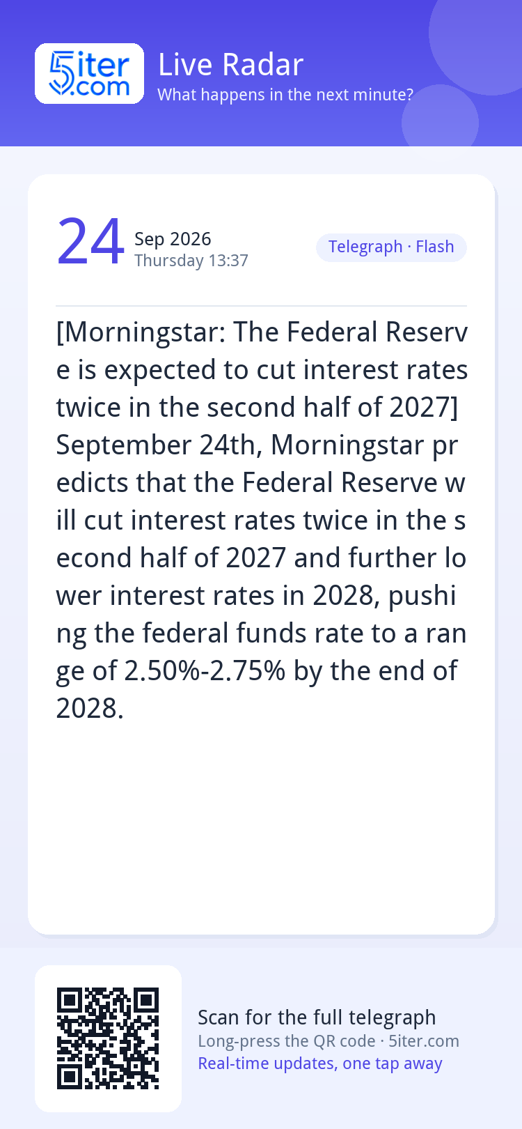 [Morningstar: The Federal Reserve is expected to cut interes