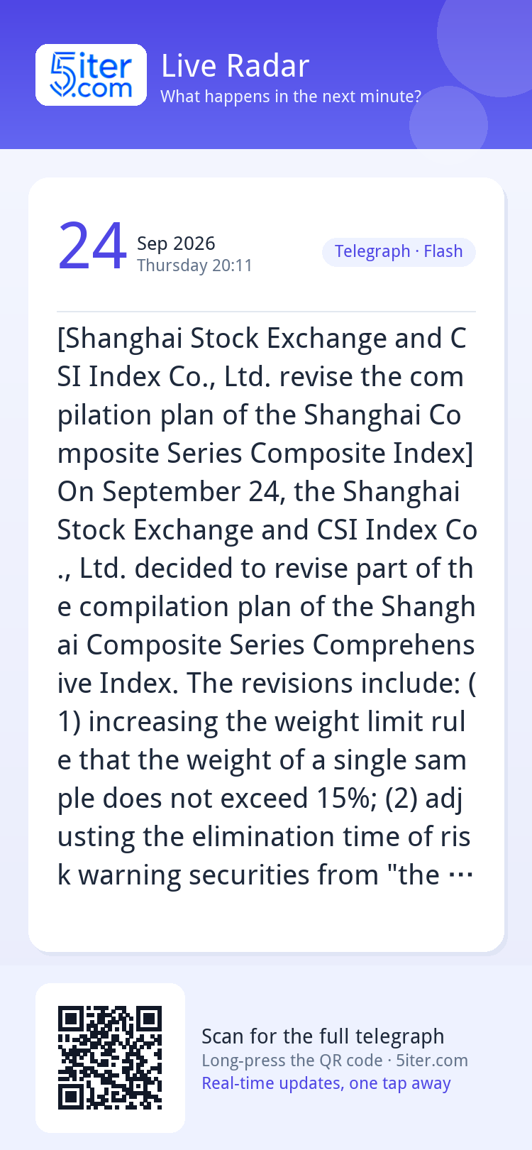[Shanghai Stock Exchange and CSI Index Co., Ltd. revise the 