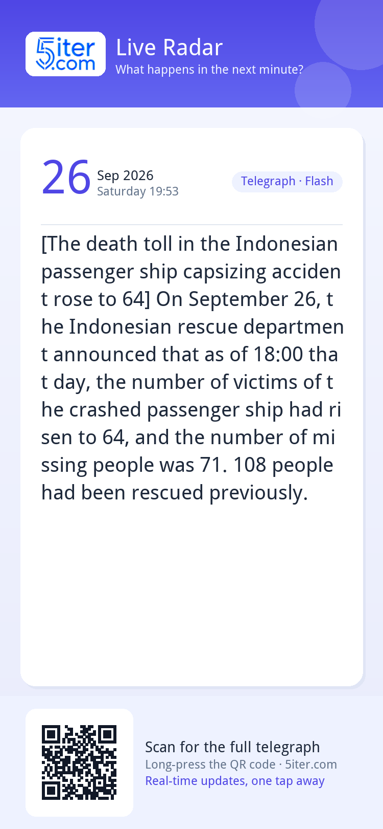 [The death toll in the Indonesian passenger ship capsizing a