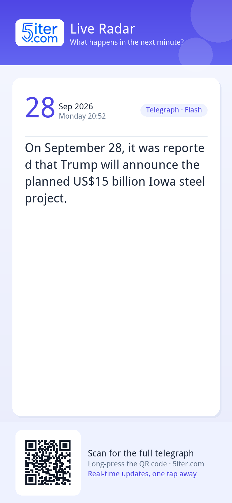 On September 28, it was reported that Trump will announce th