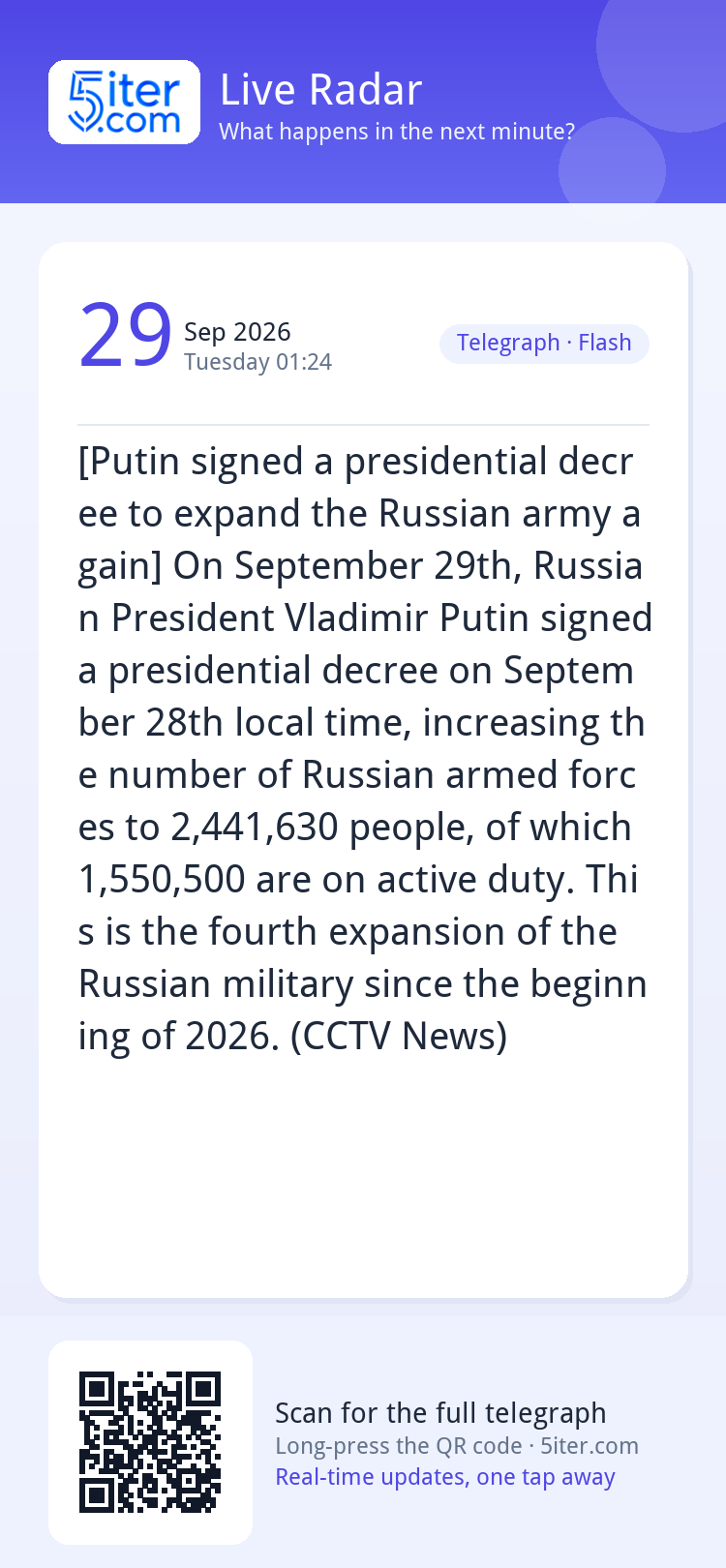[Putin signed a presidential decree to expand the Russian ar