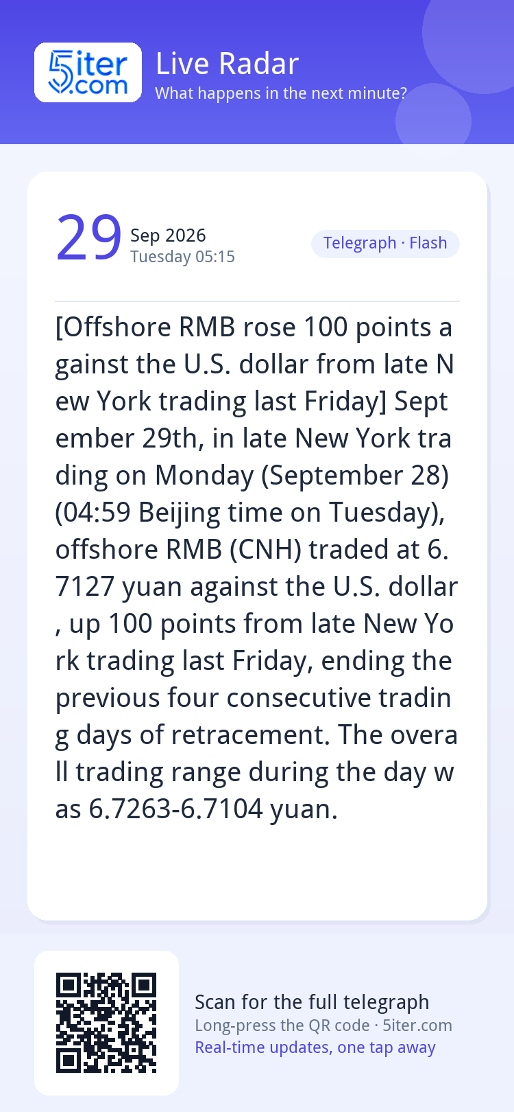 [Offshore RMB rose 100 points against the U.S. dollar from l
