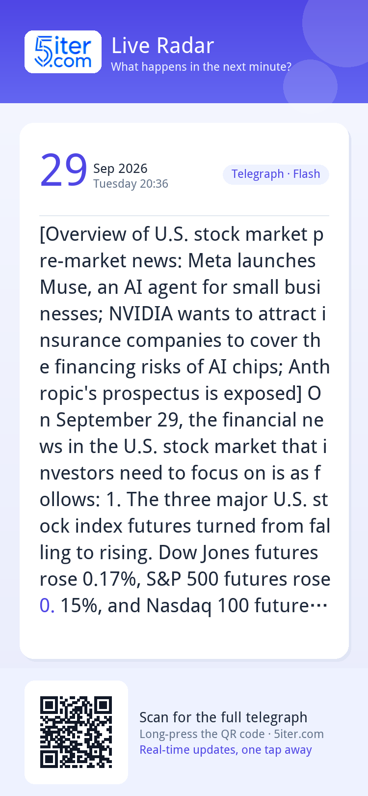 [Overview of U.S. stock market pre-market news: Meta launche