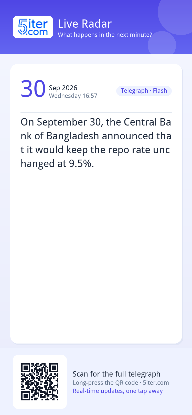 On September 30, the Central Bank of Bangladesh announced th