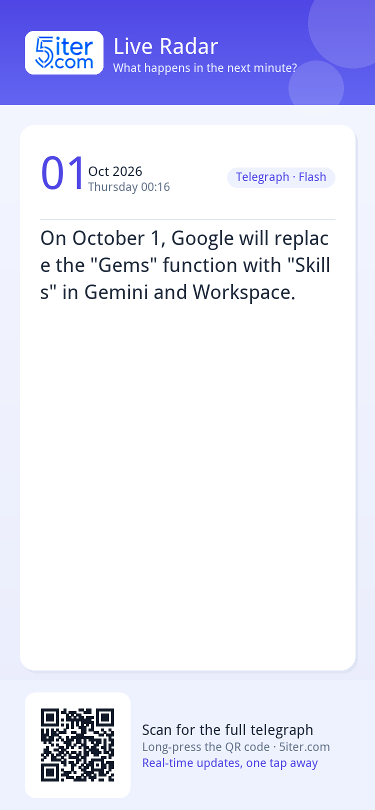On October 1, Google will replace the "Gems" function with "