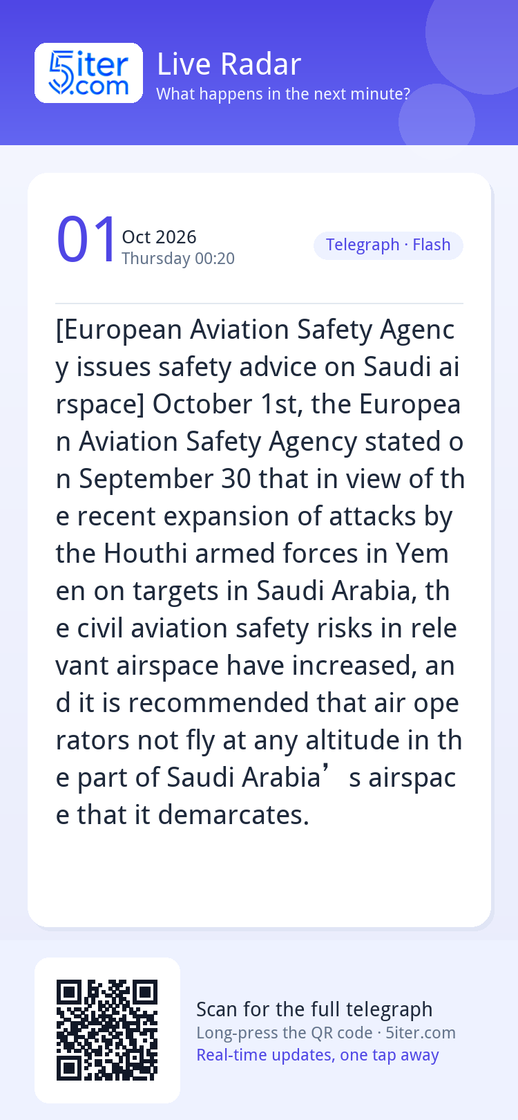 [European Aviation Safety Agency issues safety advice on Sau