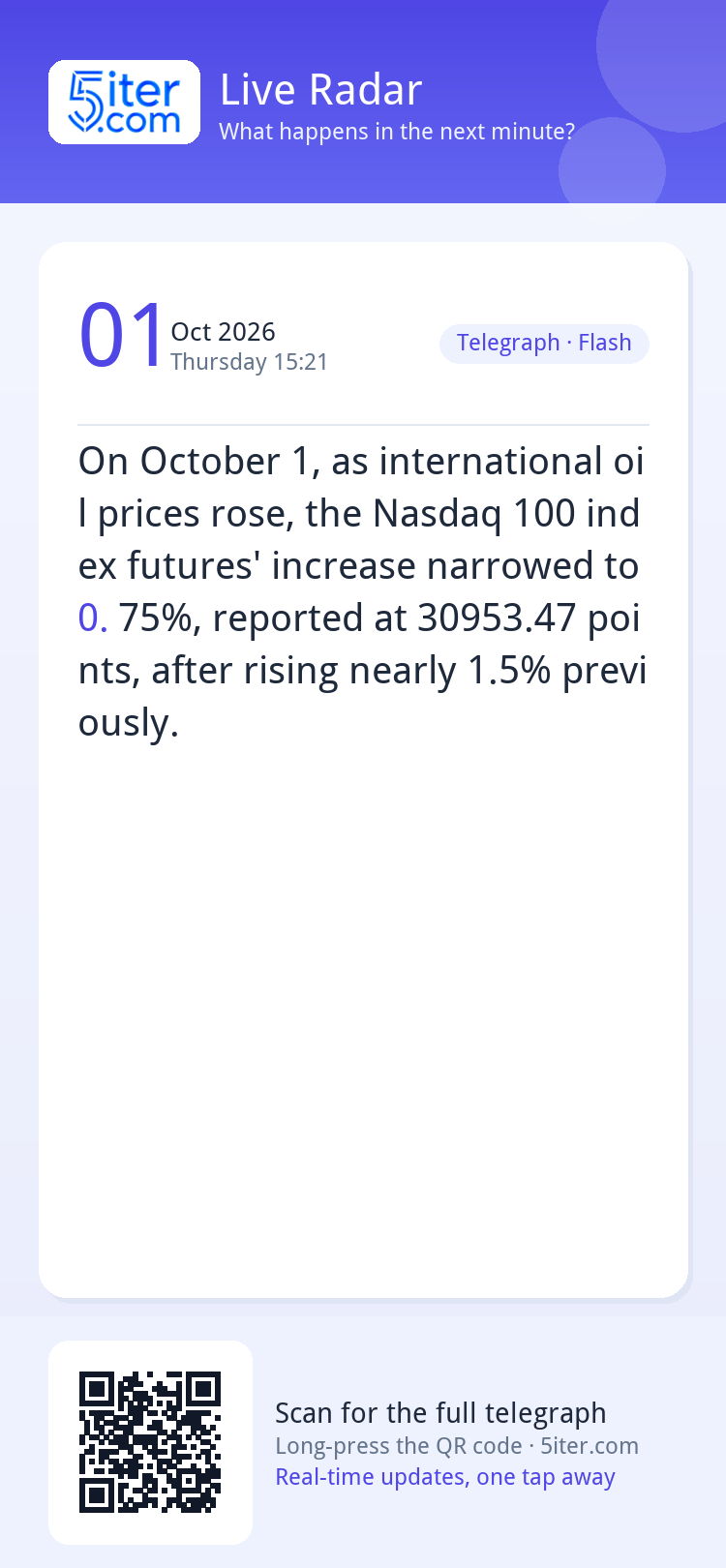 On October 1, as international oil prices rose, the Nasdaq 1