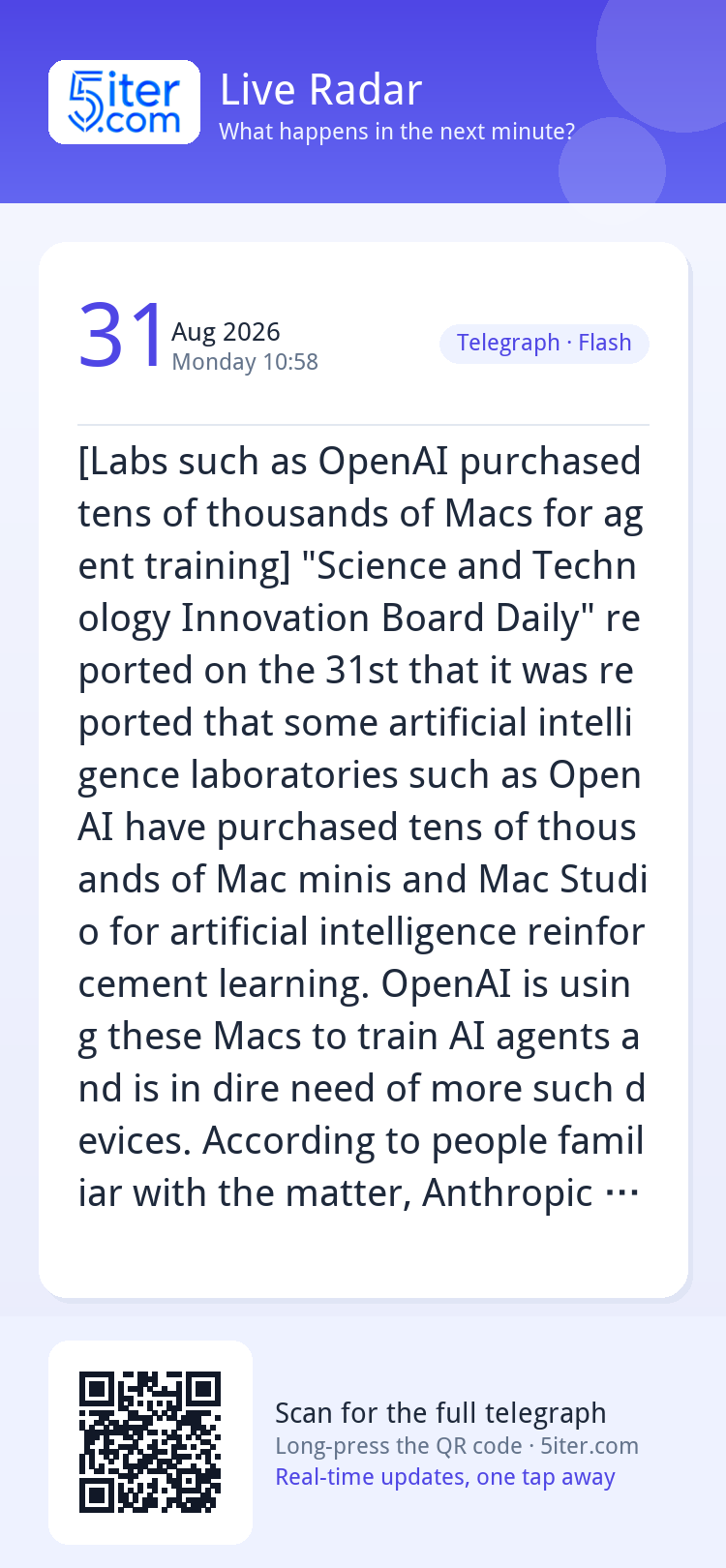 [Labs such as OpenAI purchased tens of thousands of Macs for