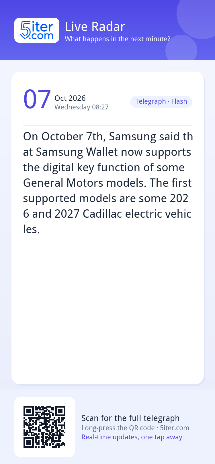 On October 7th, Samsung said that Samsung Wallet now support
