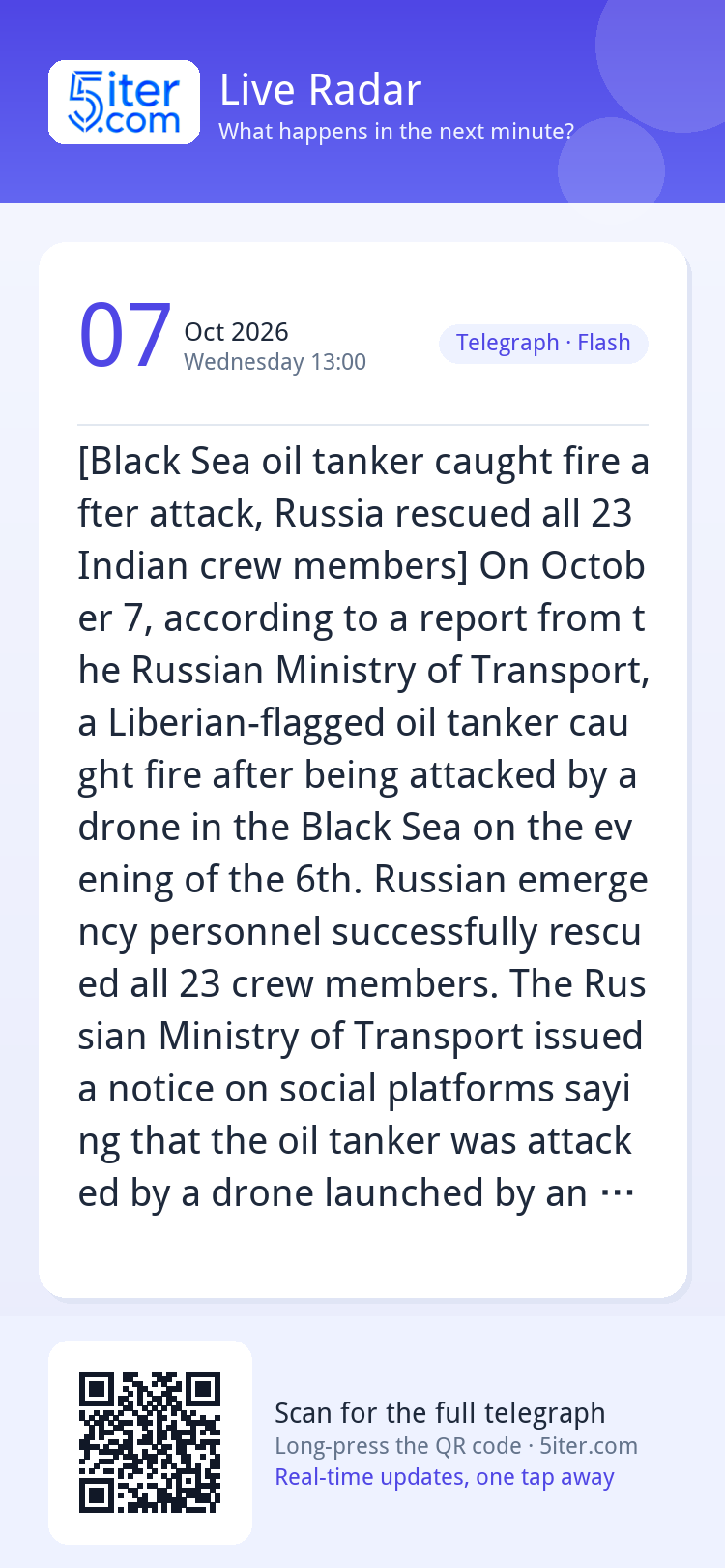 [Black Sea oil tanker caught fire after attack, Russia rescu