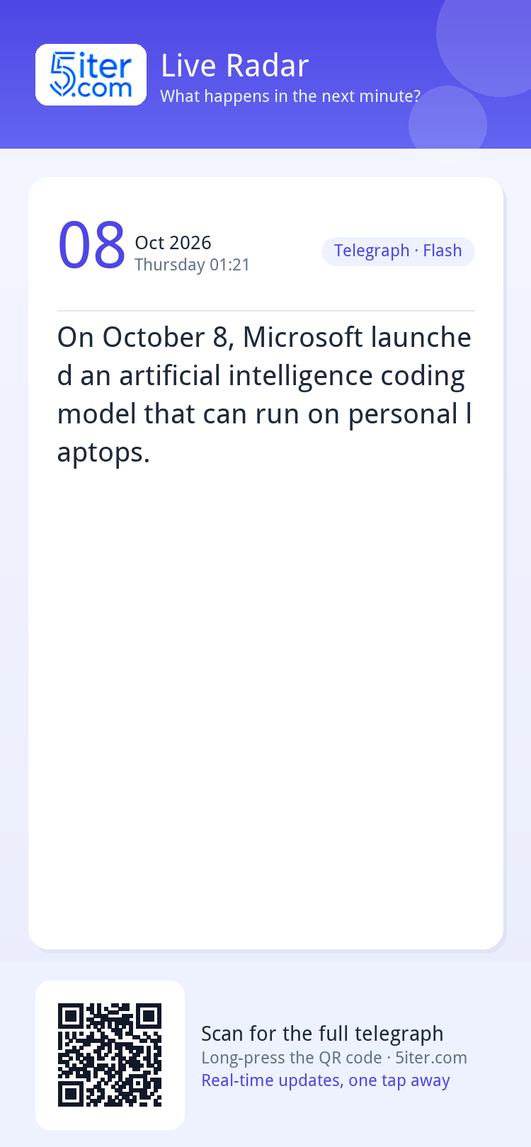 On October 8, Microsoft launched an artificial intelligence 