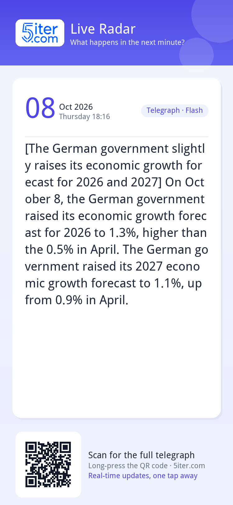 [The German government slightly raises its economic growth f
