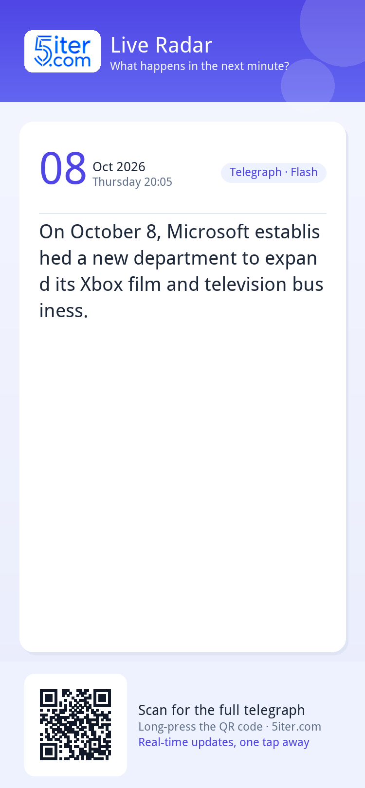 On October 8, Microsoft established a new department to expa