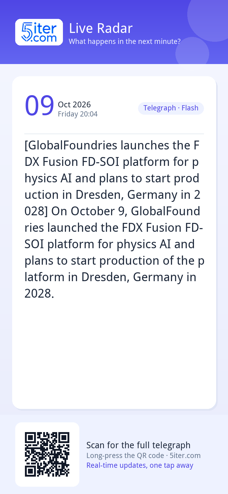 [GlobalFoundries launches the FDX Fusion FD-SOI platform for