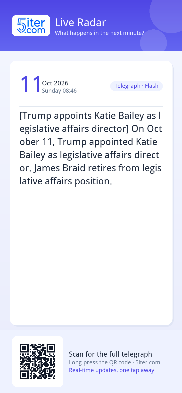 [Trump appoints Katie Bailey as legislative affairs director