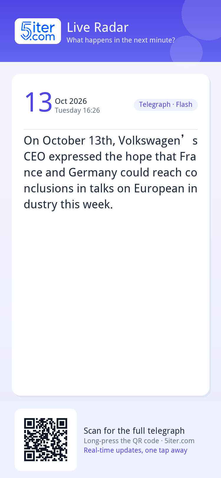 On October 13th, Volkswagen’s CEO expressed the hope that Fr