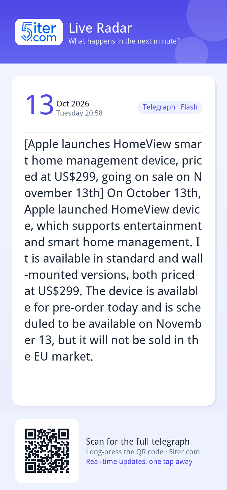 [Apple launches HomeView smart home management device, price