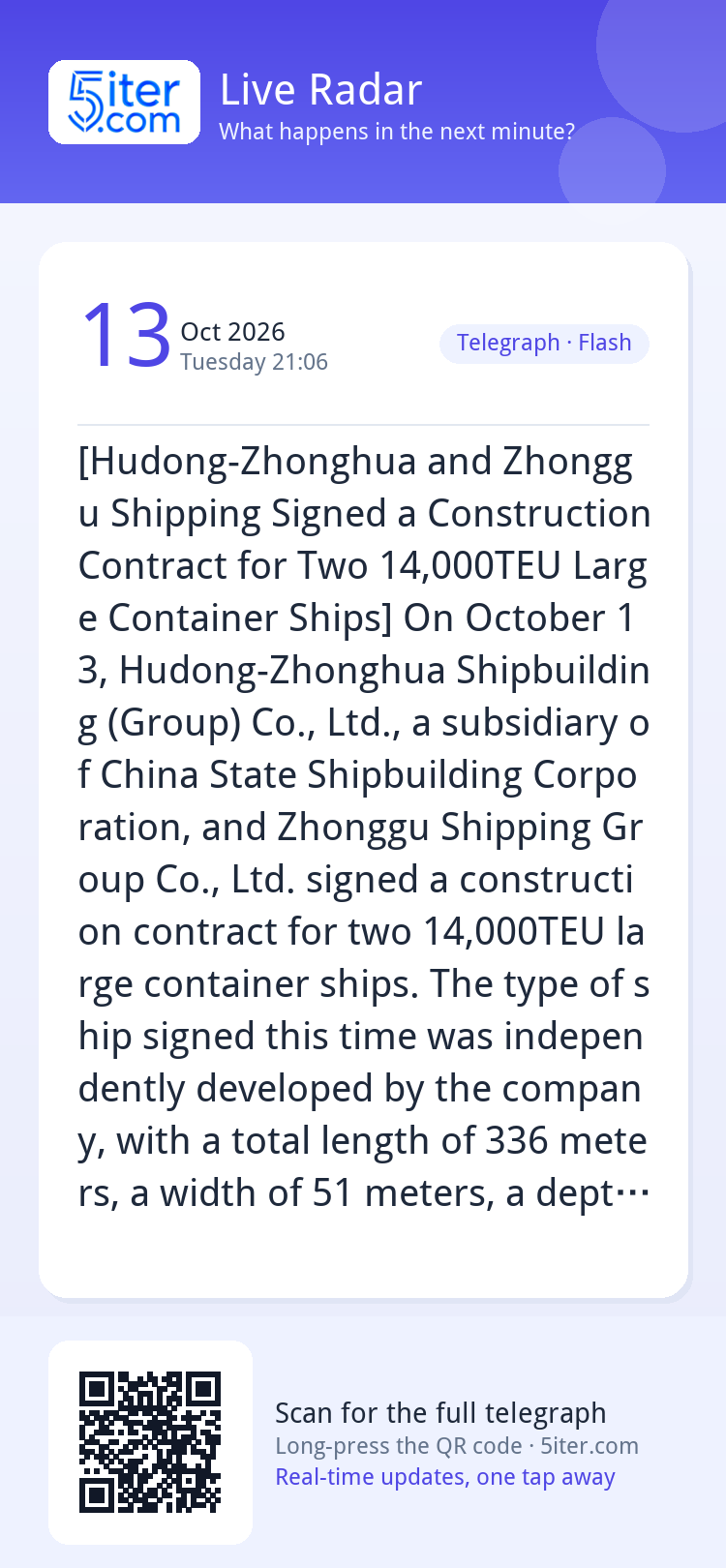 [Hudong-Zhonghua and Zhonggu Shipping Signed a Construction 