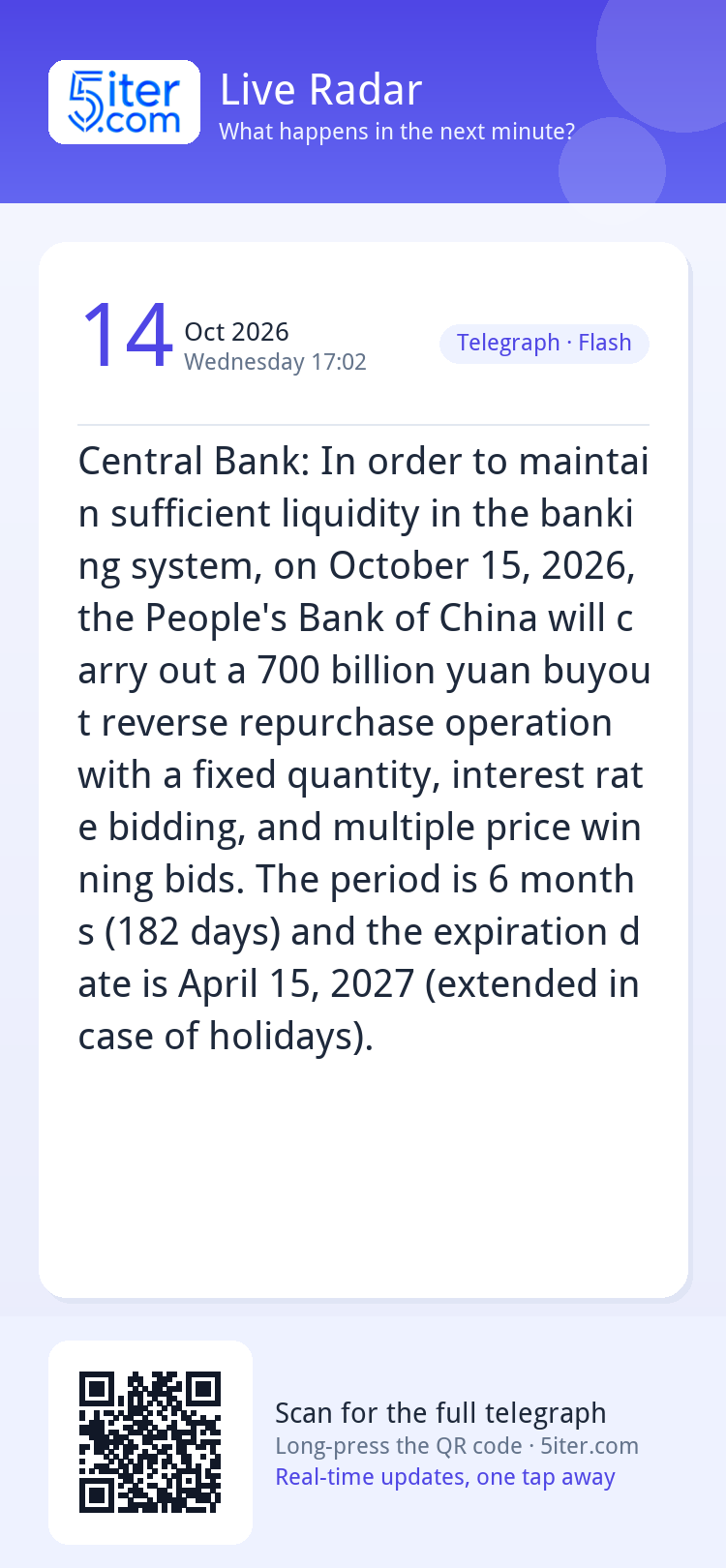 Central Bank: In order to maintain sufficient liquidity in t
