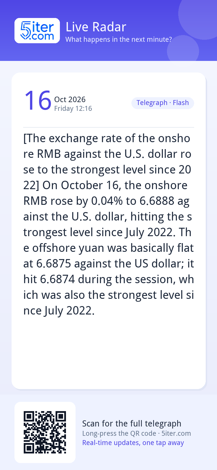 [The exchange rate of the onshore RMB against the U.S. dolla