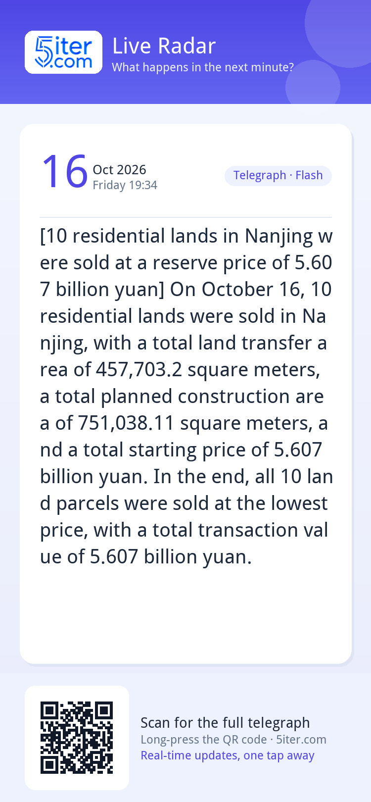 [10 residential lands in Nanjing were sold at a reserve pric