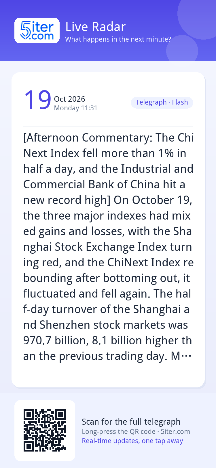 [Afternoon Commentary: The ChiNext Index fell more than 1% i